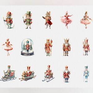Nutcracker Watercolor Christmas Stickers